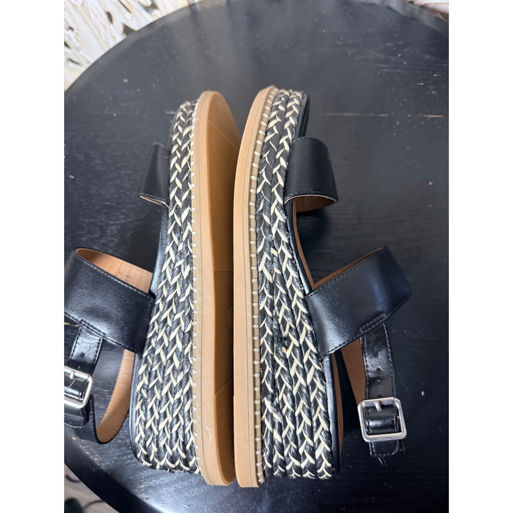 Universal Thread Black Woven Platform Wedge Sandals Womens 8 New - Picture 5 of 9